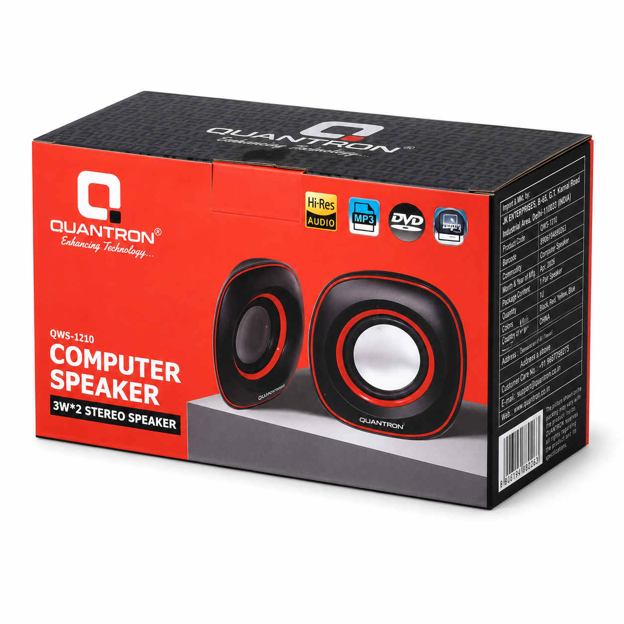 Quantron QWS-1210 Computer Speaker – 3W×2 Stereo Speaker